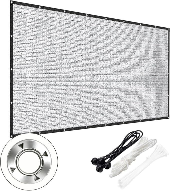 Aluminet Shade Cloth, 6x10FT 99% Heat Reflective Tarp for Blocking Sun with Reinforced Stainless Steel Grommets for Pergola Shade Cover, Garden, Cars, Dogs, Greenhouse