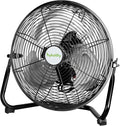 hykolity 1680 CFM 12" High Velocity Floor Fan, 3-Speed Powerful Airflow Fan with 180-Degree Tilt, Heavy Duty Metal Fan for Home, Bedroom, Residential Use