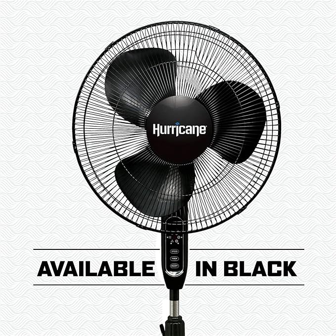 Hurricane 2-Pack Supreme 16-Inch Oscillating Pedestal Stand Fan with Remote, White – Quiet Operation Corded Electric Cooling for Indoor Use in Home, Office, Greenhouse, or Shop