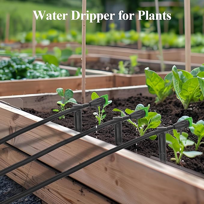 50 Pcs Adjustable Water Flow Irrigation Dripper, 360 Degree Rotatable Drip Emitters Irrigation System Drippers for 1/4 Inch Tubing Watering Dripper for Garden Lawn Plants Succulents Flower Irrigation