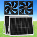 7.5" Solar Chicken Coop Fan 2 Pack, 15W x 2 Solar Powered Greenhouse Fan, Solar Exhaust & Intake Fans Outdoor Waterproof, for Outside Doghouse Shed Pet Air Circulation Ventilation Cooling