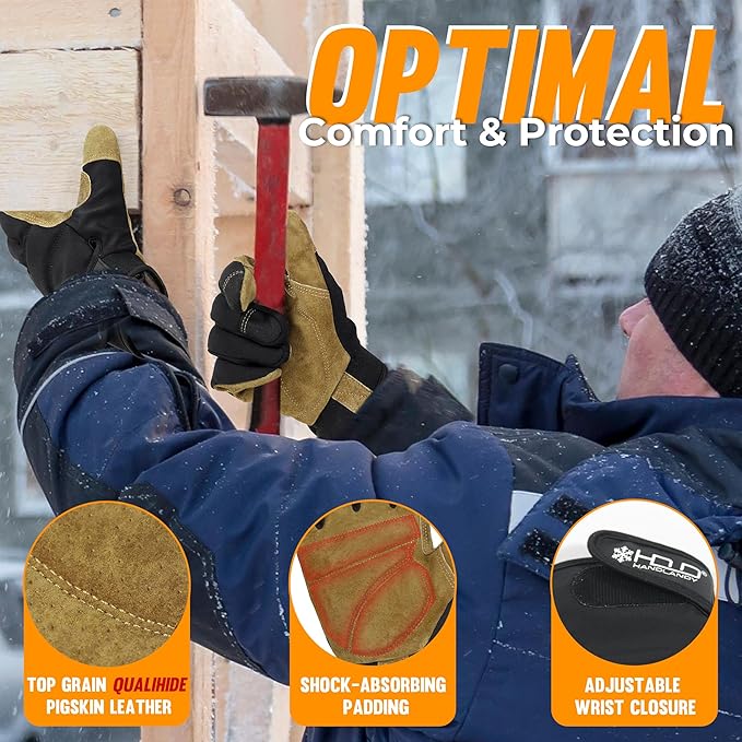 HANDLANDY Work Gloves for Men & Women, Utility Mechanic Working Gloves Touch Screen, Flexible Gardening Gloves for Yard