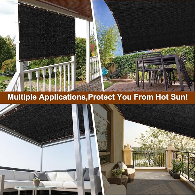 Shade Cloth for Garden - 15 x 18 FT Mesh Tarp with Grommets - 90% Sun Shade Cloth for Greenhouse, Vegetables, Plants Cover and Chicken Coops, Shade Net for Patio Garden Outdoor - Black
