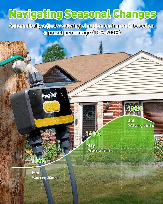 RainPoint WiFi Water Timer for Garden Hose,Yellow