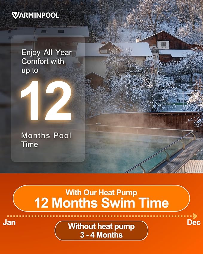Smart Electric Pool Heater for Above and Inground Pools up to 9000 Gals, 35100BTU Pool Heat Pump with Cooling&Heating Mode, Control via WiFi, Titanium Heat Exchanger, 240V, V10
