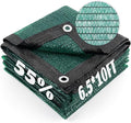 Cool Area 55% Sun Shade Cloth Mesh Tarp with Grommets for Plant Cover 6.5x10ft Patio Canopy Garden Pergola Greenhouse Car Barn Kennel Dark Green