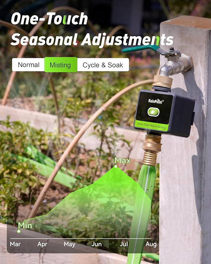 RAINPOINT WiFi Water Timer WiFi Sprinkler Timer Smart Irrigation System for Garden Lawn Yard Brass Inlet Outlet Gateway APP Voice Control