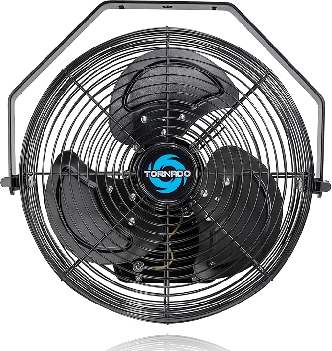 Tornado 20-Inch High Velocity Wall Fan - Outdoor Rated, IPX4 Water-Resistant, 3-Speed, 4750 CFM - Industrial, Commercial & Residential Use, Perfect for Greenhouses, UL Safety Certified