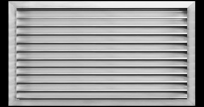 HVAC Premium 34"W x 24"H Aluminum Exterior Gable Louver Vent for Walls & Crawlspace - Weather-Resistant Air Grille with Screen Mesh - [Outer Dimensions 35.75"W x 25.75"H]