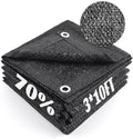 Cool Area 70% Sun Shade Cloth Mesh Tarp with Grommets for Plant Cover 3x10ft Patio Canopy Garden Pergola Greenhouse Car Barn Kennel Black