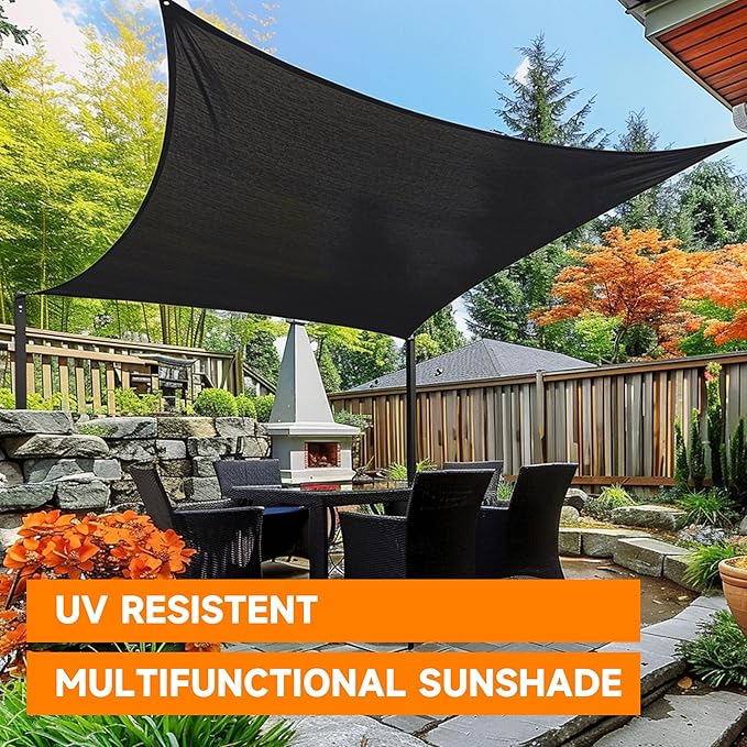 90% Shading Rate 12'x20' Black Shade Cloth,UV Resistant Durable Mesh Tarp with Grommets&Reinforced Edges, Shade Net Using for Plants Cover, Greenhouse, Dog Kennel, Patio, Chicken House