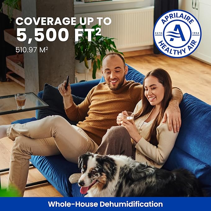 AprilAire E100 Pro 100-Pint Whole-House Dehumidifier, Energy Star Certified, Commercial-Grade Whole-Home Dehumidifier for Basement, Crawlspace, or Whole House up to 5,500 sq. ft.