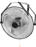 OLIXIS 20 Inch Wall Mount Fan, 3400 CFM, 3-Speed High Velocity Fan, Vertical & Horizontal Adjustable Tilt for Industrial, Commercial, Warehouse, Greenhouse, Black