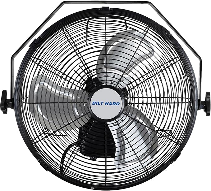 BILT HARD 3000 CFM 14 in. Outdoor Wall Mount Fan, 3-Speed Waterproof Wall Fan Industrial Grade High Velocity Outdoor Fans for Patio, Commercial, Garage, and Gazebo Use- UL Listed