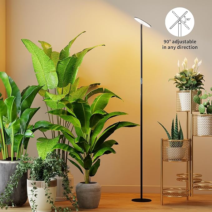 chiphy Grow Lights, 85" Full Spectrum Plant Light for Indoor Plants, 4/8/12H Timer, 40W Grow Lamp, 10 Dimmable Brightness, Height Adjustable, Ideal for Large Tall Plants