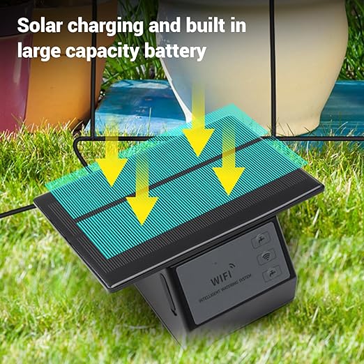 TOPINCN Solar Drip Irrigation Kit, APP Control WiFi Solar Automatic Waterer Kit for House Potted Plants, Automatic Watering System for Plants Flowers Balconies Small Gardens