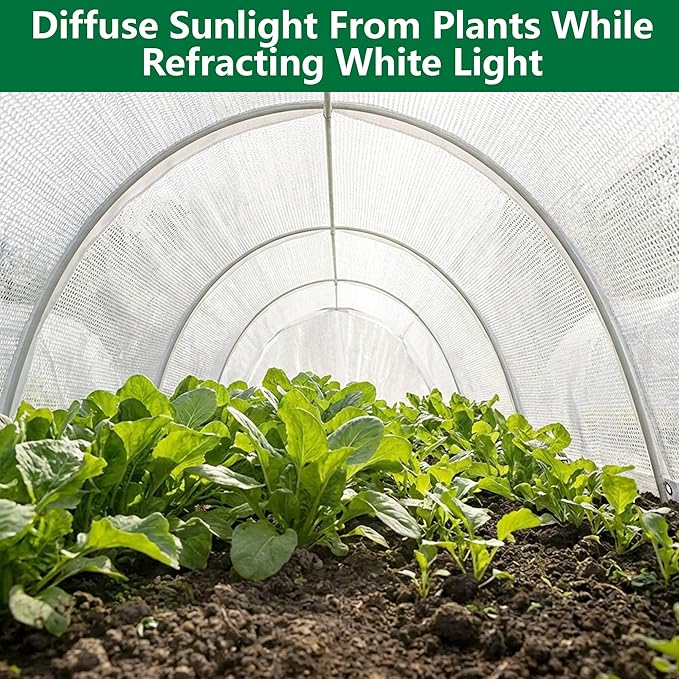 2 Pack 9.9 x 6.6 Ft Plant Shade Nylon Cloth, White Plant Sun Shade Net with Reinforced Grommets, Garden Sunshade Cover Cloth for Protecting Plants from Direct Sunlight