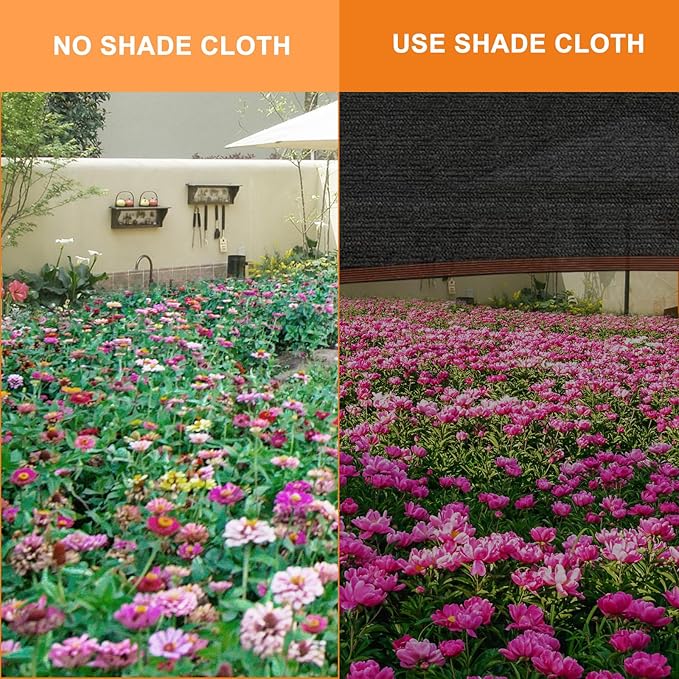 Storystore 40% Shade Cloth with Grommets, 10Ft x 13Ft Garden Mesh Shade Tarp Sun Shade Net for Greenhouse, Cover, Patio, Plant, Flower, Chicken, Coop