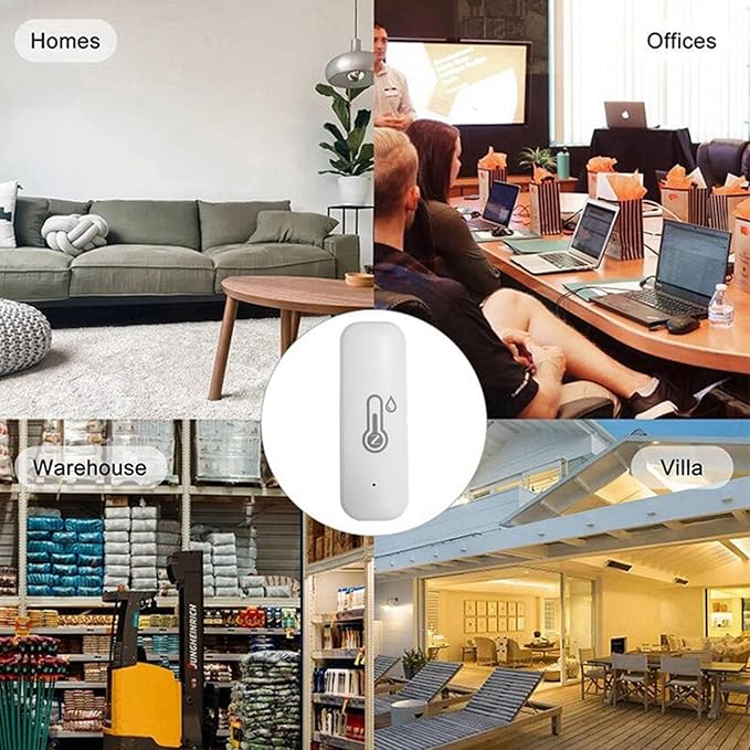 Tuya Zigbee Smart Temperature Humidity Sensor Outdoor IP65 Waterproof APP Controlled Remote Monitoring Alert System Smart Home Compatible
