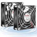 Wathai 2PCS IP68 80mm x 25mm 12V Waterproof Cooling Fan High Airflow Dual Ball DC 12v Exhaust Fan 2Pin for DIY RV Fridge Refrigerator Solar Battery Box Cabinet Ventilation Cooling