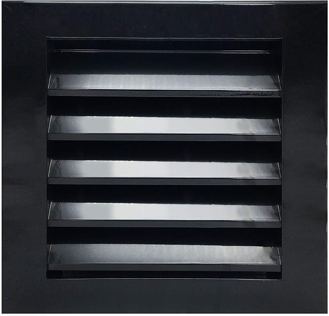 HVAC Premium 12"W x 12"H Aluminum Exterior Gable Louver Vent for Walls & Crawlspace - Weather-Resistant Air Grille with Screen Mesh - Black [Outer Dimensions 13.75"W x 13.75"H]