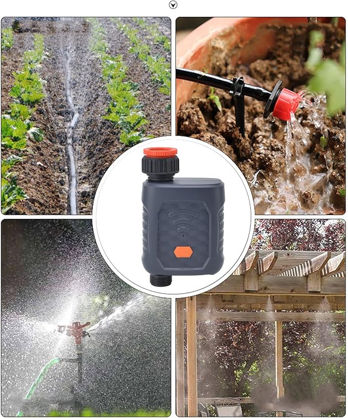 Smart Automatic Garden Irrigation Controller, WiFi Water Timer for Lawn & Plants, IP67 Sprinkler System with Custom Scheduling, Ideal for Vacations, Balconies, Greenhouses & Drip