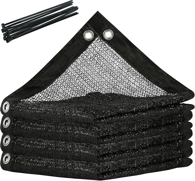 ColourTree 30% Black Shade Cloth Custom Size 7FT x 92FT Mesh Tarp, UV Resistant Netting with Upgrade Grommets for Plant Cover, Greenhouse, Chicken Coop, Barn, Kennel, Garden. (We Make Custom Size)