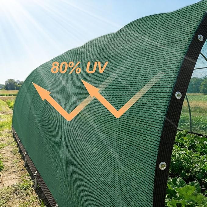 80% Garden Shade Cloth -20×30FT Durable Mesh Tarp with Grommets,Sunblock Net for Patio for Plants Greenhouse Outdoor Pergola Sun Shade Neting for Chicken Coop Cover