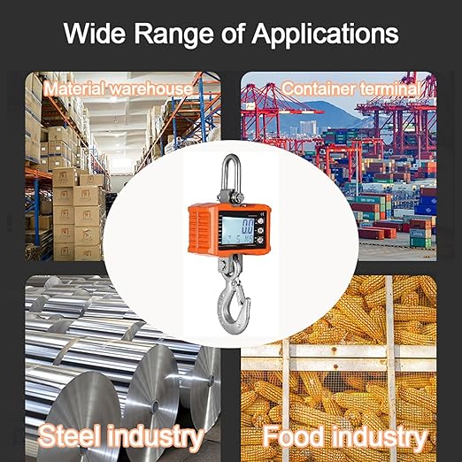 Tiandirenhe New Digital Crane Scale 2200lb/1000Kg Dual Power Options Hanging Scale Industrial Heavy Duty Crane Scale LCD Backlight for Farm,Deer,Livestock,Factory,Construction,Hunting CE Certified