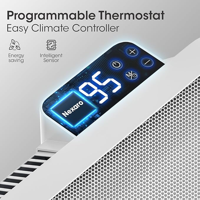 1500W Convection Heater,Space Heater for Large Room Use,Wifi App Control,24H Timer,Tip-over & Overheat Protection,Thermostat,Standing or Wall Mount,Electric Heaters for Indoor,Office,Bedroom,31 inch