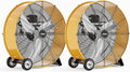 ROVSUN 24 Inch High Velocity Drum Fan, 9500CFM Industrial Metal Floor Fan with Handle, Heavy Duty, 3-Speed, Air Circulator for Shop, Garage, Gym, Barn, Commercial, UL Listed, Yellow, 2-Pack