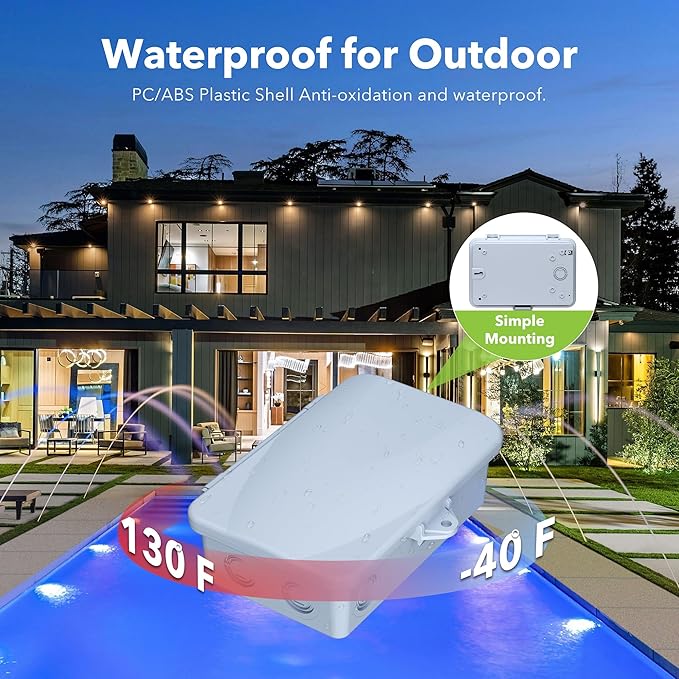 BN-LINK Pool Pump Timer Outdoor Digital Timer Box, Heavy Duty 7 Day Programmable, 2HP 40A Max, 120, 240, 277 VAC, for Pool Pump, Water Heater, Fans, SPA