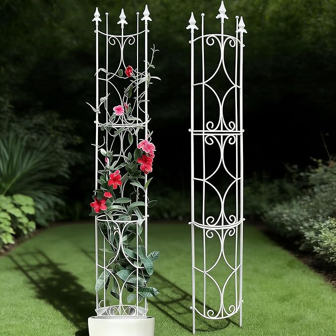 Thealyn Garden Trellis 2 Pack 72'' H x 12'' W Metal Plant Trellis Indoor/Outdoor Metal Garden Trellis Plant Trellis for Potted Plants Climbing Houseplants Flowers