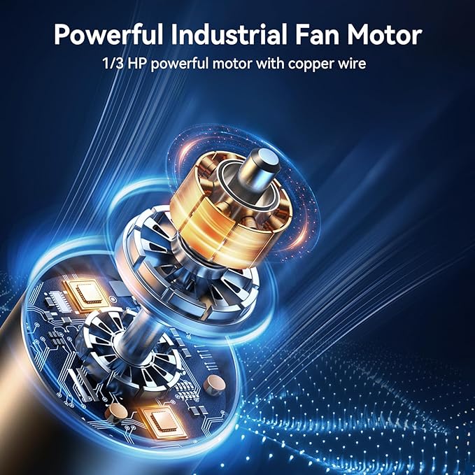 VINICAYA 20 Inch Industrial Pedestal Fan, 5300 CFM Oscillating Fans on Stand Heavy Duty with 3 Speed, Poweful Motor, UL Listed for Commercial Workshops Warehouse Garage