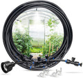 HOMENOTE Misting Cooling System, 32FT Pre-Assembled Misting Kit, 7 Rust-Proof Nozzles, 3/4" Adapter, Outdoor Mister for Patio Cooling, Greenhouse, Pet & Chicken Coop