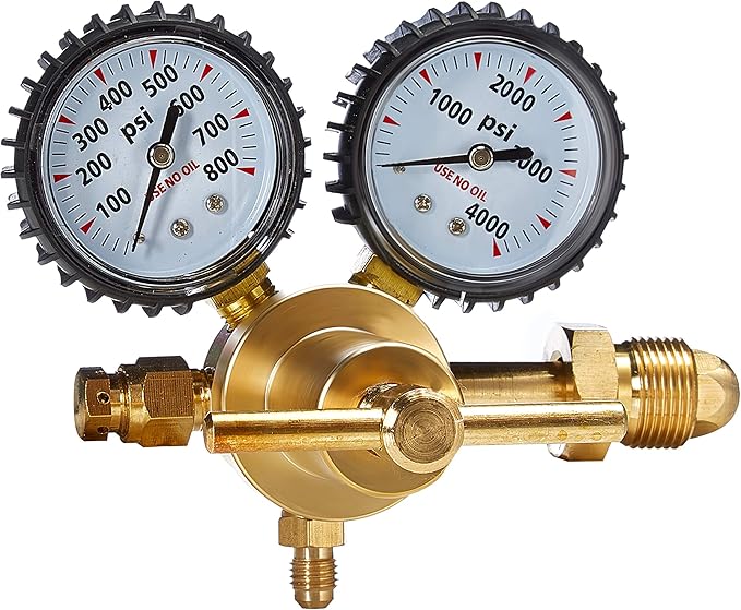 SPARC Premium Nitrogen Regulator HVAC LIFETIME USA Warranty 0-600PSI Delivery Pressure - Brazing Purging Testing - CGA580 Inert Gas Helium Argon
