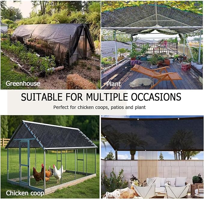90% Shade Cloth - 12x23FT Plant Shade Mesh Netting with Grommets, Outdoor Sun Shade Cover for Garden Patio Plants Greenhouse Chicken Coop