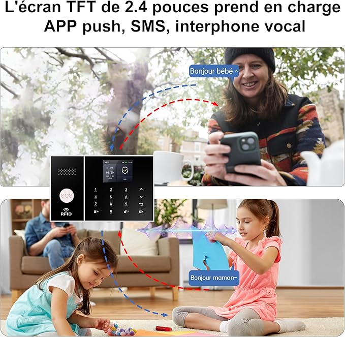 XUK Smart Home Security System,4G/GSM &WiFi Wireless Alarm Kit with Door/Window Sensors,PIR Motion Detectors,App Remote Control,Compatible with Alexa &Google Home,Easy Installation (21pcs Set)