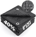 Cool Area 40% Sun Shade Cloth Mesh Tarp with Grommets for Plant Cover 6x12ft Patio Canopy Garden Pergola Greenhouse Car Barn Kennel Black