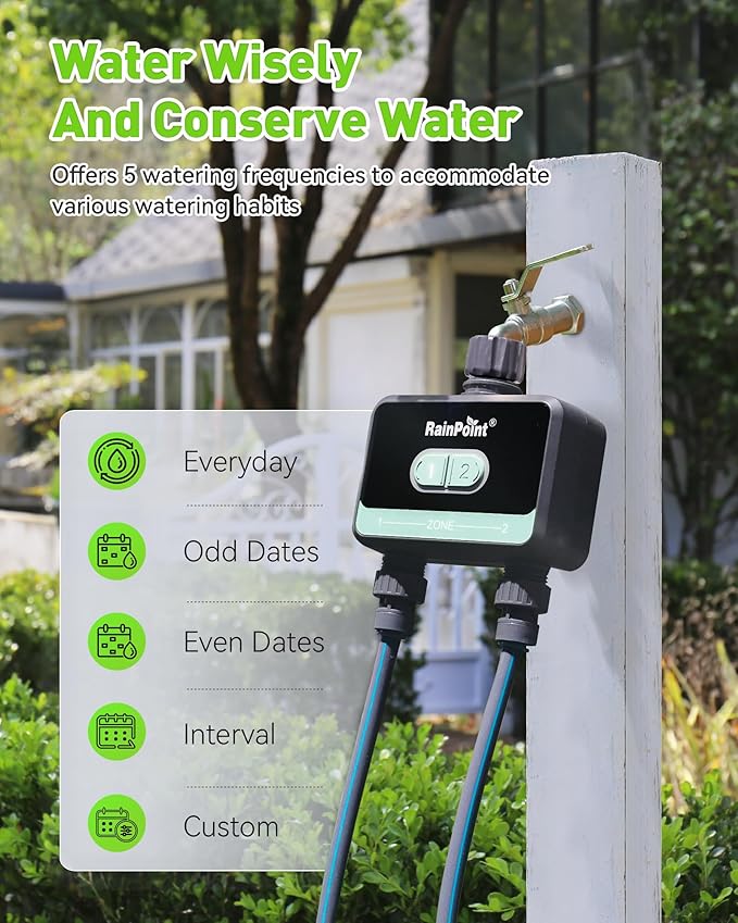 RainPoint WiFi Water Timer for Garden Hose,Blue