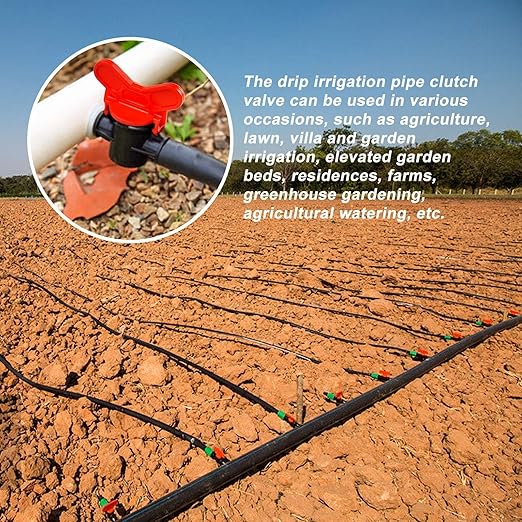 Kalolary 20PCS Drip Irrigation Switch Valves, 1/2" in-Line Ball Shut Off On Valve Barbed Tee Straight Valves for 16mm Tube 1/2 Inch Barbed Valves Gate Irrigation Fittings for Pipe Connection System
