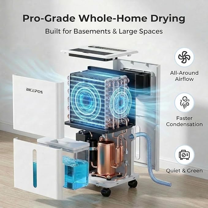 1500 Sq.Ft Dehumidifiers for Home, 21 Pints Dehumidifier for Basement, Bathroom, Bedroom, Large Room, 3 Modes, Auto Defrost, Intelligent Humidity Control, 24H Timer