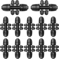 JAYEE Drip Irrigation Fittings, 12 Pcs Lock Barbed Six Way Connectors for 1/2 to 1/4 Inch Vinyl Tubing, Drip Line Parts 6-Way Reducing Tees Irrigation Kits for Drip Sprinkler Garden Lawn Systems