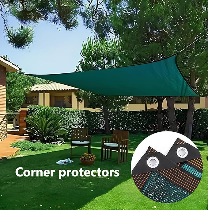 Green Shade Cloth with Grommets,Premium Heavy Duty Shade Net, UV Blocking Mesh Tarp for Greenhouse Outdoor Garden Patio Plants Cover Barns Kennel(14'x20')