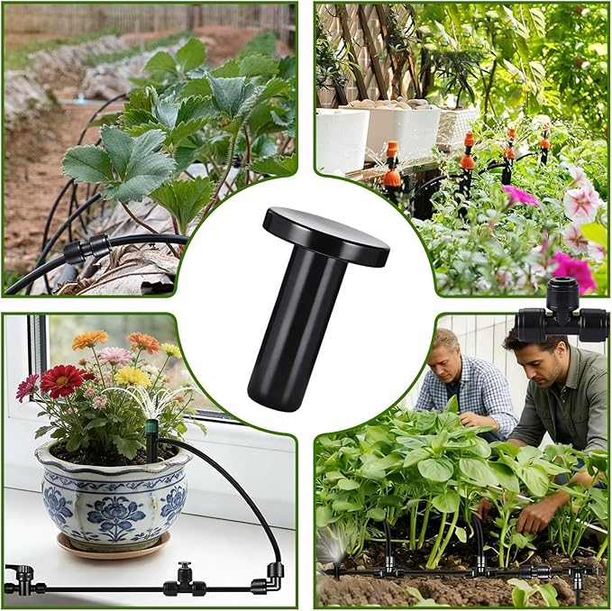 50 Pack 1/4" End Plug for Quick Connectors, End Cap for 1/4 Inch Push-to-Connect Drip Irrigation Fittings, Leak-Proof End Closure Parts for Drip Irrigation System