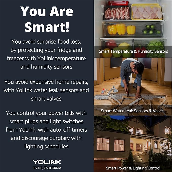 YoLink Smart Thermostat, Now Heat Pump Compatible, Android & iOS App, YoLink Hub Included