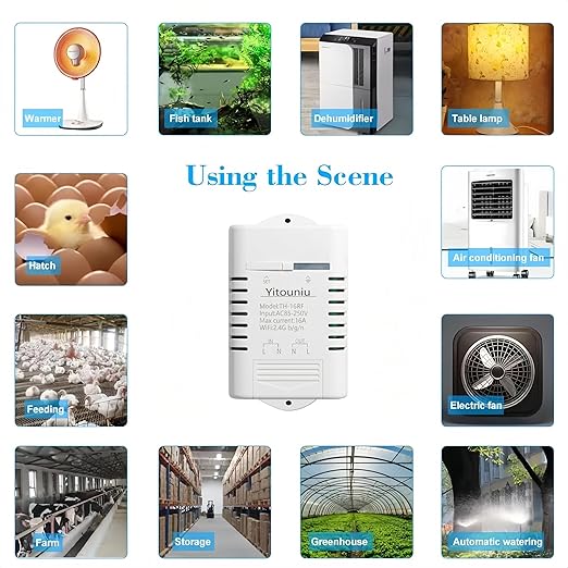 EWeLink Wireless Remote TH16 Switch WiFi Smart 16A Temperature Controller Sensor Module,with Energy Consumption Monitoring, Compatible with Alexa Google Home