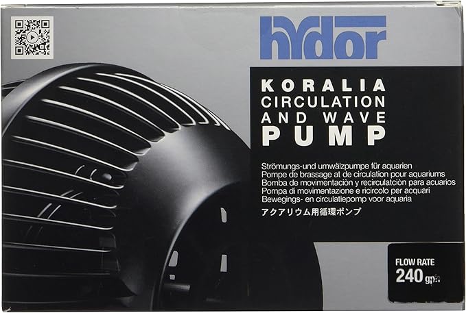 Hydor Koralia Nano Aquarium Circulation Pump, Includes Built-In Cable Protector, 240 GPH, Measures 2.4-Inches & is Ideal for Fresh or Salt Water Use
