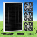 5.5" Solar Chicken Coop Fan 3 Kit, 30W Solar Powered Greenhouse Fan, Solar Exhaust & Intake Fans Outdoor Waterproof, for Outside Shed Doghouse Ventilation Air Circulation Cooling
