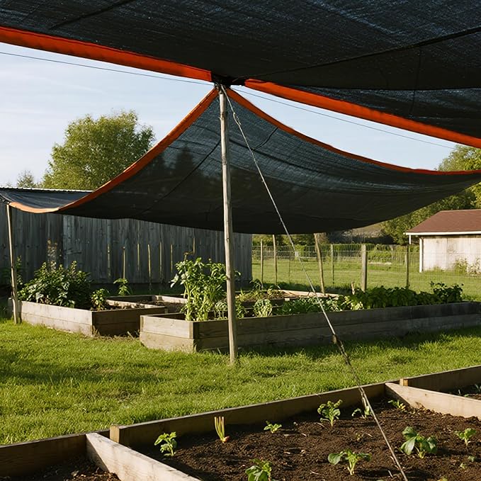 winemana 40% Black Shade Cloth, 10 x 20 FT Durable Mesh Tarp with Grommets, Resistant Garden Sun Shade Netting, Shading Antifreezing for Pergola, Greenhouse, Plants Growing, Chicken Coop